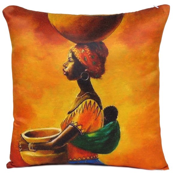 Oussum Home Decorative Comfortable Lady Digital Print Cushion Pillow Cover - Picture 1 of 4